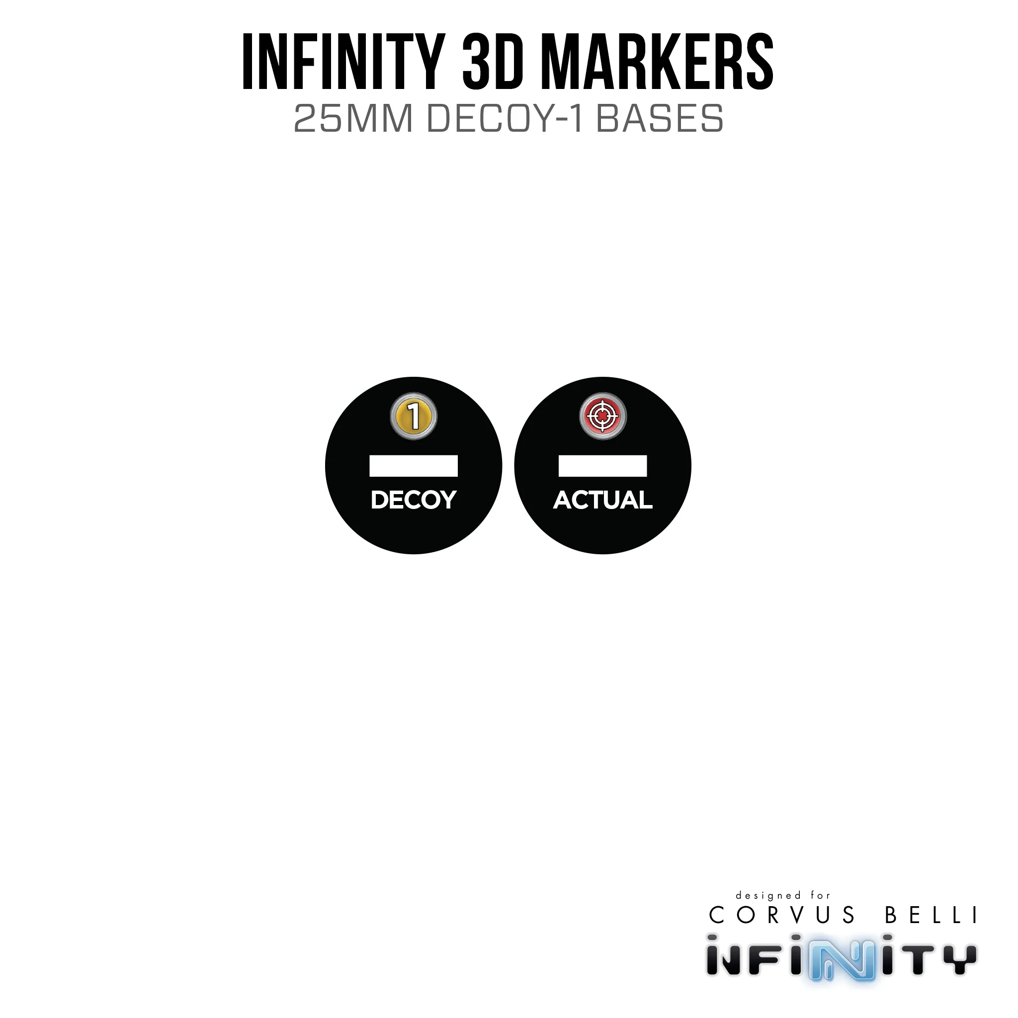 Infinity 3D Markers: Hardcases (2x 25mm Camo -3, Decoy -1) - Image 3
